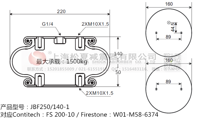 JBF250/140-1橡膠<a href='http://rsms457.com/' target='_blank'><u>空氣彈簧</u></a>